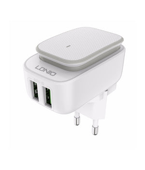 Lampada Led Touch Con Caricabatterie 2 Porte Usb Da Viaggio Per Android Samsung         