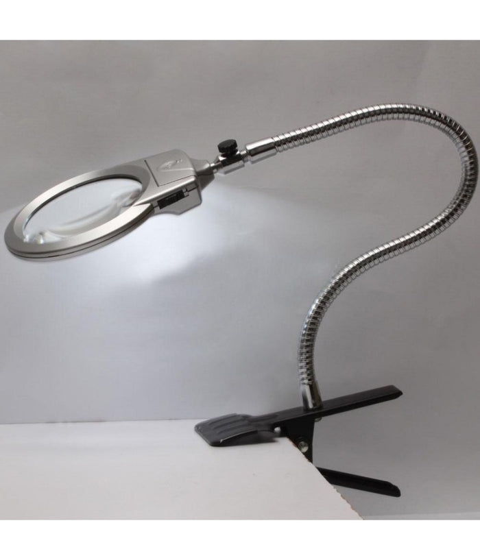 Lampada Lente Led Clip Da Tavolo Scrivania Ufficio Ingrandimento Con Pinza 2 Led         