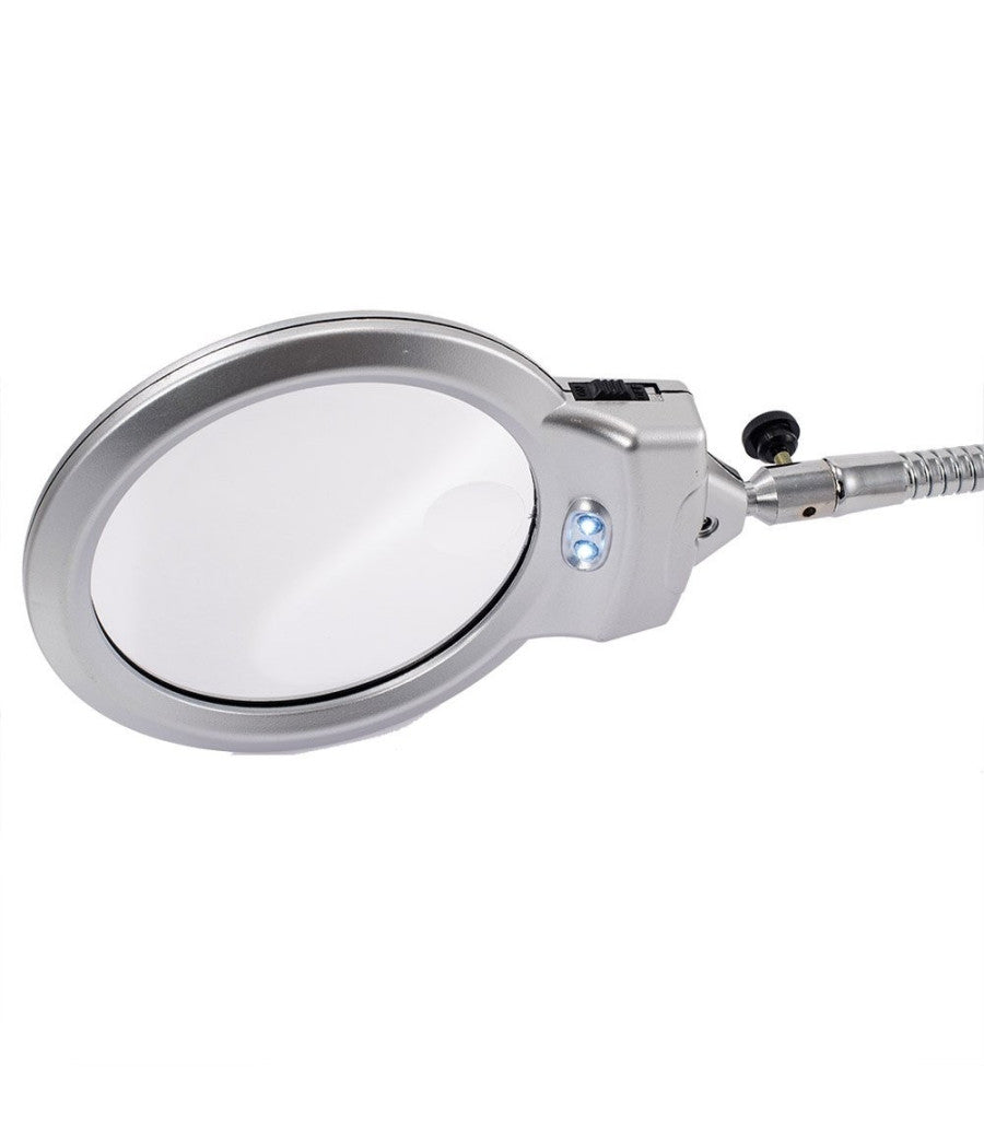 Lampada Lente Led Clip Da Tavolo Scrivania Ufficio Ingrandimento Con Pinza 2 Led         