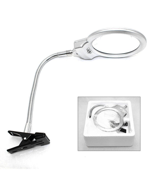 Lampada Lente Led Clip Da Tavolo Scrivania Ufficio Ingrandimento Con Pinza 2 Led         