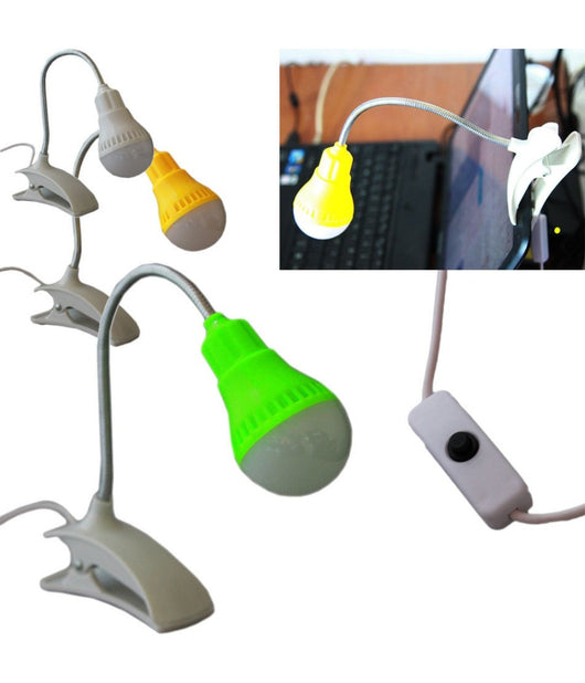 Lampada Luce A Led Con Clip Per Pc Notebook Lettura Usb Flessibile Orientabile         