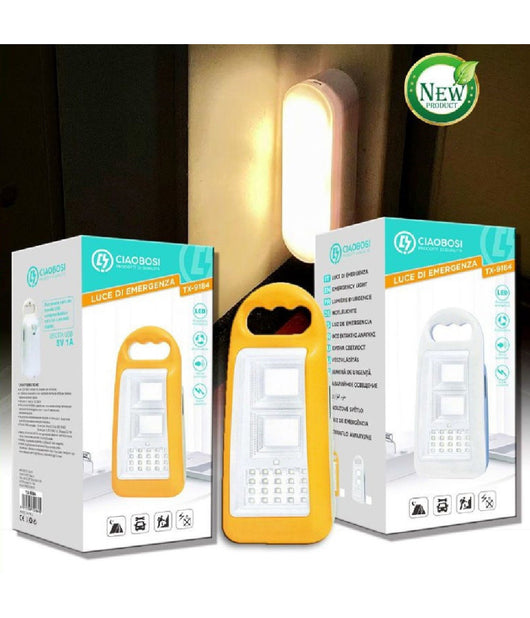 Lampada Luce Di Emergenza Ricaricabile Led Usb 5v 1a Batteria Power Bank Tx-9184         
