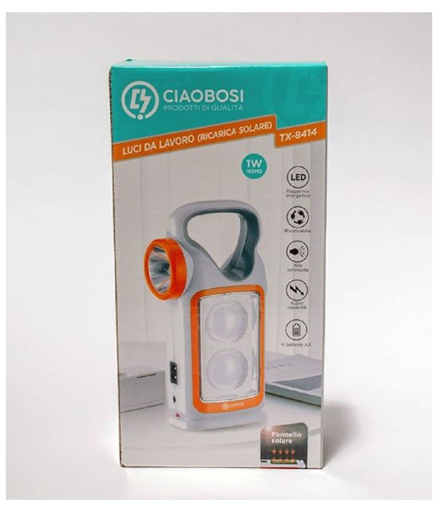 Lampada Luce Emergenza Batterie Ricaricabile 1w Torcia Led Carica Solare Tx-8414         