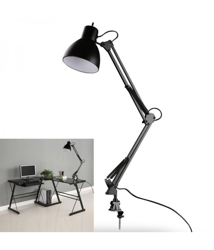 Lampada Luce In Metallo Con Morsetto Per Tavolo Scrivania E27 40w Per Estetista         