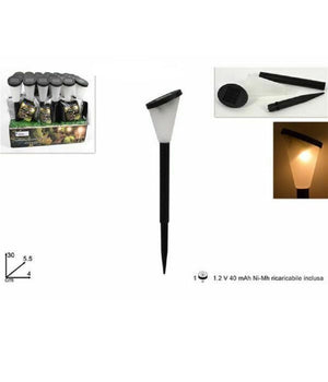 Lampada Luce Ricarica Solare Giardino Esterni Led Torcia 30cm Luce Calda Fredda         