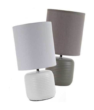 Lampada Lumetto Abat Jour Tavolo Base Ceramica Matt 18x35 Cm Vari Colori 752452         