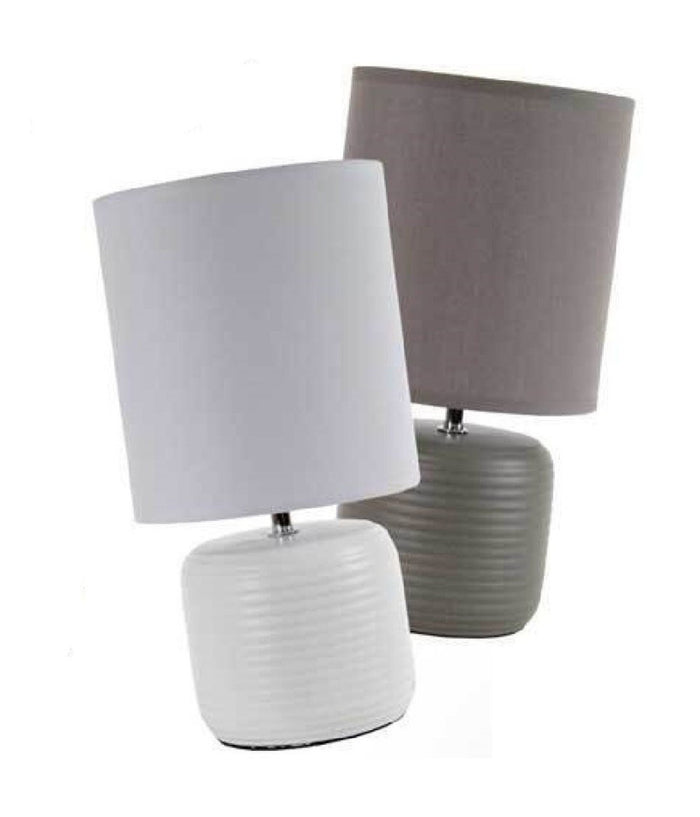 Lampada Lumetto Abat Jour Tavolo Base Ceramica Matt 18x35 Cm Vari Colori 752452         