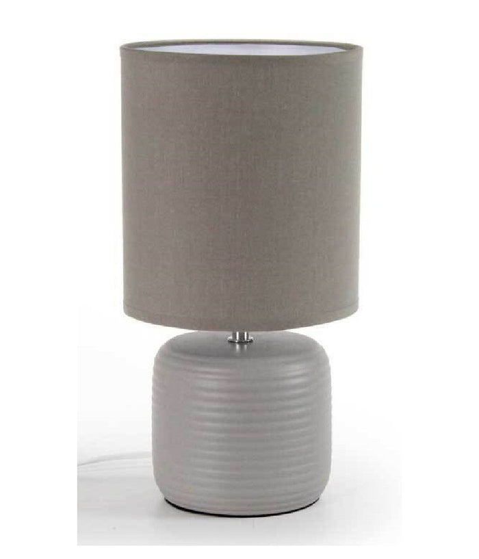 Lampada Lumetto Abat Jour Tavolo Base Ceramica Matt 18x35 Cm Vari Colori 752452         