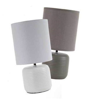 Lampada Lumetto Abat Jour Tavolo Base Ceramica Matt 18x35 Cm Vari Colori 752452         