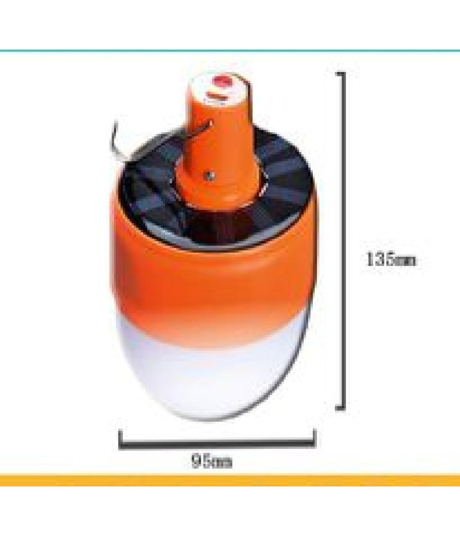 Lampada Multifunzione Portatile Ricarica Solare Led Usb Lanterna Gancio Tx-9638         