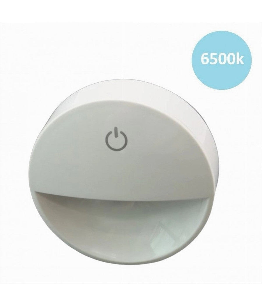 Lampada Notturna Con Spina Accensione Touch Punto Luce Led Tonda Bianco Xgcmd-001         