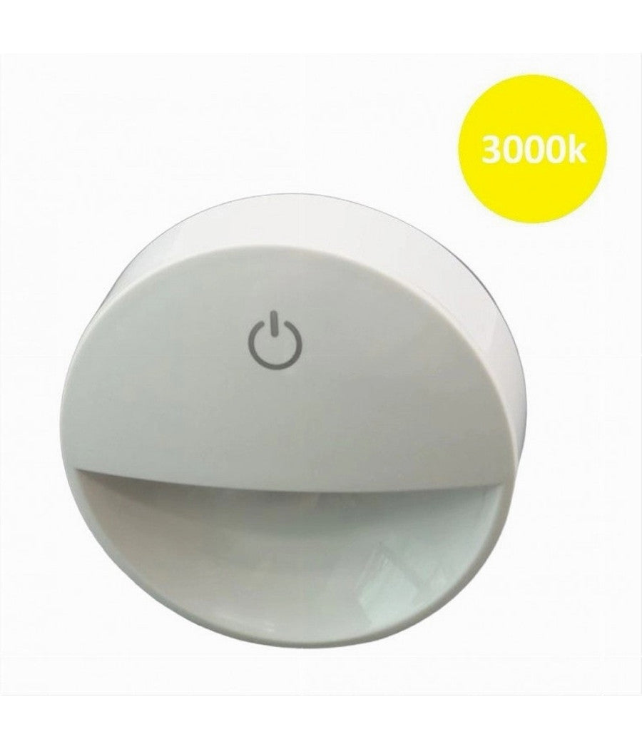 Lampada Notturna Con Spina Accensione Touch Punto Luce Led Tonda Bianco Xgcmd-001         