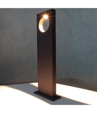 Lampada Palo Da Giardino A Led Cerchio 50 Cm 12 W Nero Luce 6500k 4000k 3000k Es60         