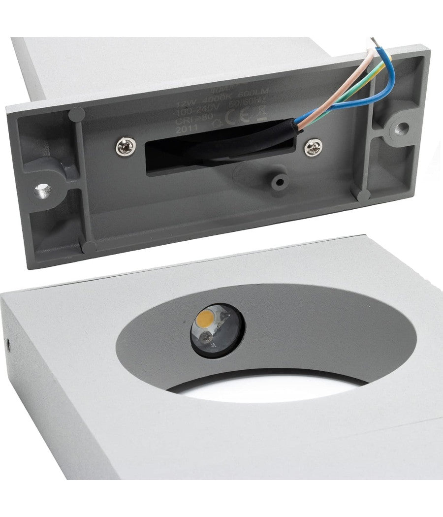 Lampada Palo Da Giardino A Led Cerchio 50 Cm 12 W Nero Luce 6500k 4000k 3000k Es60  -bianco Caldo      -