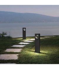 Lampada Palo Da Giardino A Led Cerchio 50 Cm 12 W Nero Luce 6500k 4000k 3000k Es60  -bianco Caldo      -