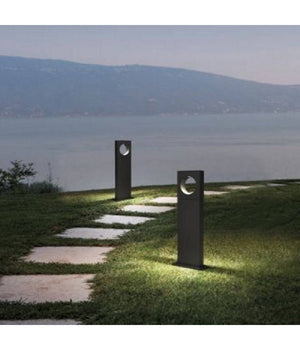 Lampada Palo Da Giardino A Led Cerchio 50 Cm 12 W Nero Luce 6500k 4000k 3000k Es60         