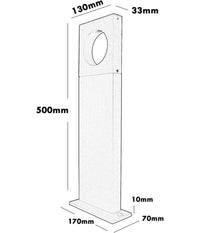 Lampada Palo Da Giardino Led Cerchio 50cm 12 W Grigio Luce 6500k 4000k 3000k Es60         