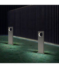 Lampada Palo Da Giardino Led Cerchio 50cm 12 W Grigio Luce 6500k 4000k 3000k Es60         