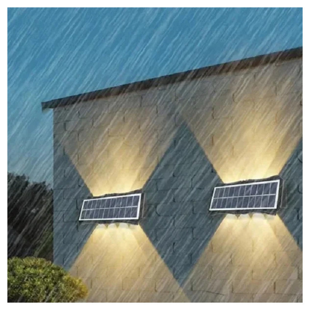 Trade Shop - Lampada Pannello Solare Da Parete Con 10 Led Impermeabili Illuminazione Esterna -