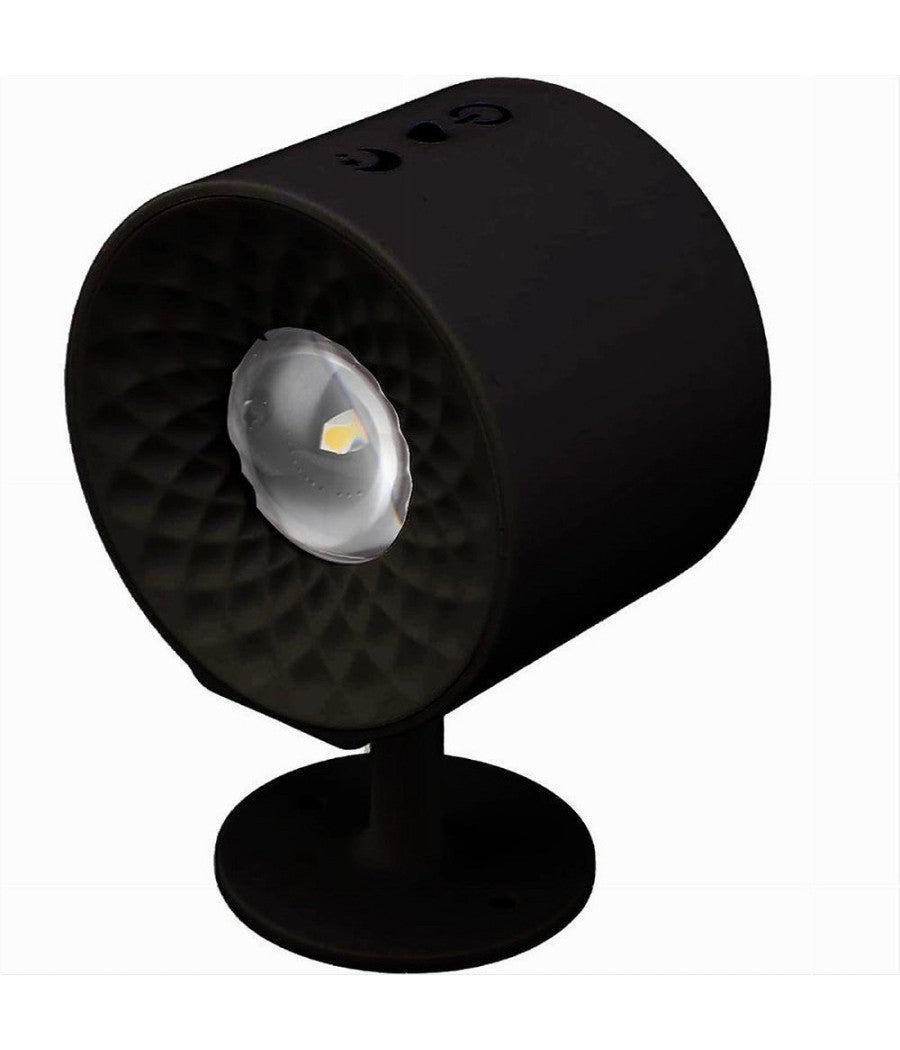 Lampada Parete Led Luce Fronte Retro Ricarica Usb 3 Colori Luce Orientabile Bd01-3c  Nero       