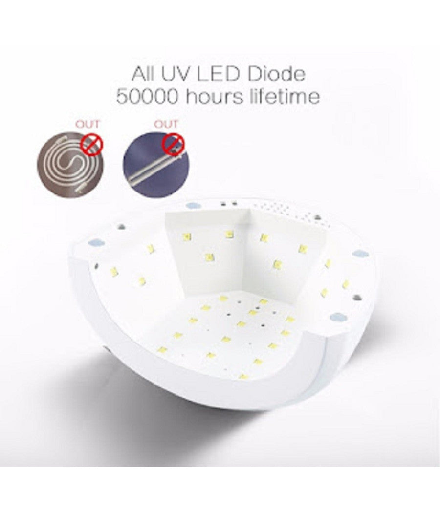 Lampada Per Unghie Uv Led 48 Watt Per Asciugatura Smalto Gel Display Lcd Tx-9520         