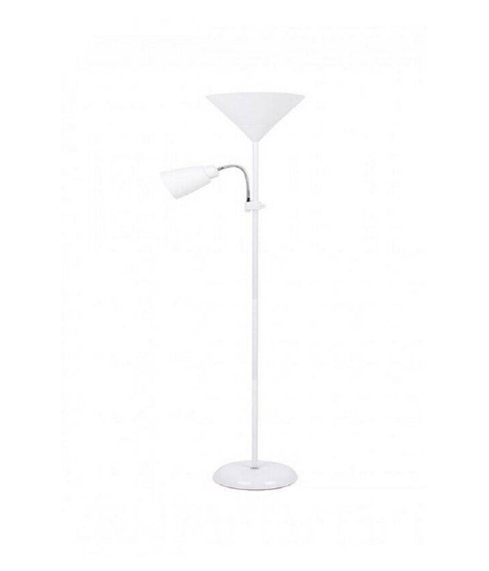 Lampada Piantana Da Terra 180cm 2 Bracci Paralume Luce Orientabile Casa Ufficio  Bianco       
