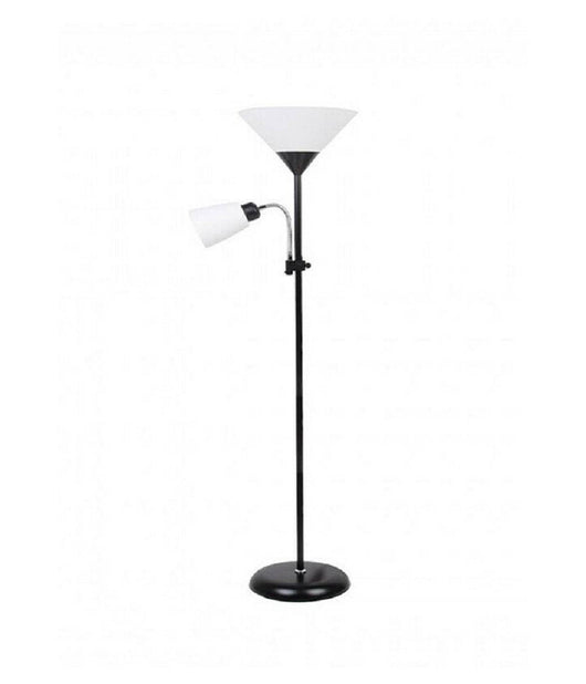 Lampada Piantana Da Terra 180cm 2 Bracci Paralume Luce Orientabile Casa Ufficio  Nero       