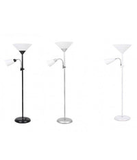 Lampada Piantana Da Terra 180cm 2 Bracci Paralume Luce Orientabile Casa Ufficio         