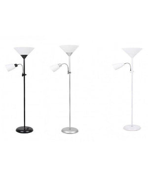Lampada Piantana Da Terra 180cm 2 Bracci Paralume Luce Orientabile Casa Ufficio         