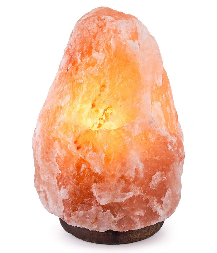 Lampada Pietra Di Sale Himalayano Con Base In Cedro Allevia Stress Purifica Aria         Kg. 1-2
