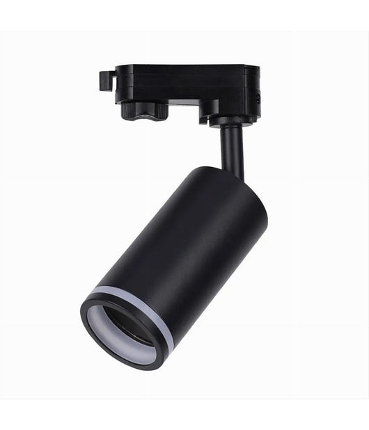 Lampada Portafaretto Cilindrico Per Binario Monofase Orientabile Attacco Gu10 194c  Nero       