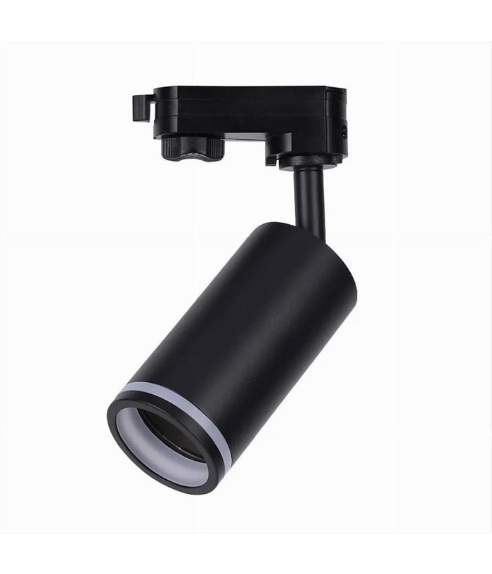 Lampada Portafaretto Cilindrico Per Binario Monofase Orientabile Attacco Gu10 194c  Nero       