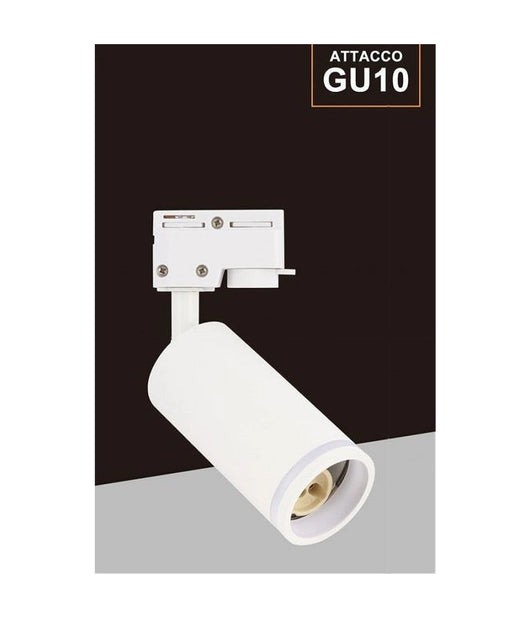 Lampada Portafaretto Cilindrico Per Binario Monofase Orientabile Attacco Gu10 194c         