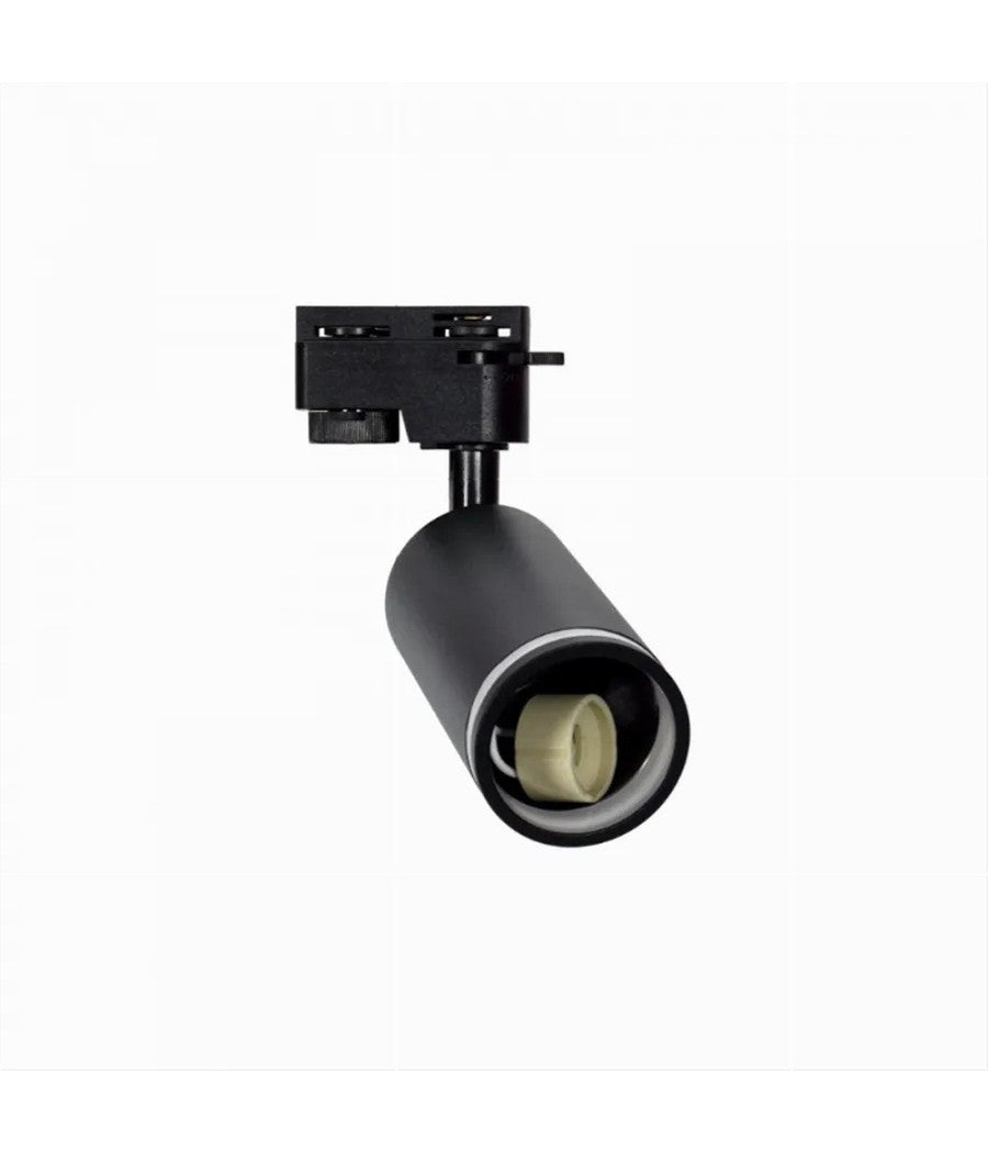 Lampada Portafaretto Cilindrico Per Binario Monofase Orientabile Attacco Gu10 194c  Nero       