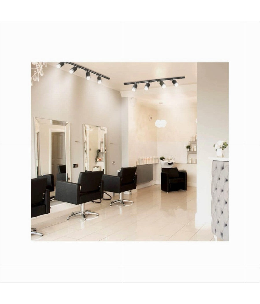 Lampada Portafaretto Cilindrico Per Binario Monofase Orientabile Attacco Gu10 194c  Nero       