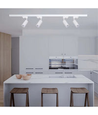 Lampada Portafaretto Cilindrico Per Binario Monofase Orientabile Attacco Gu10 194c  Bianco       