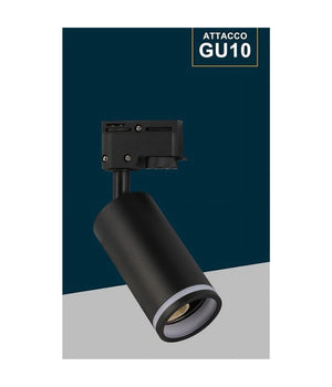 Lampada Portafaretto Cilindrico Per Binario Monofase Orientabile Attacco Gu10 194c  Nero       