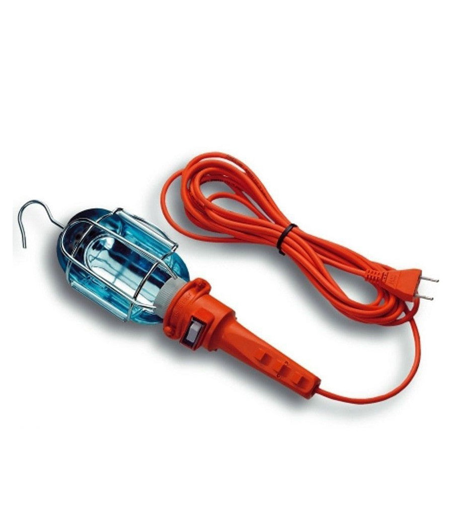 Lampada Portatile Con 10 Mt Di Cavo Gancio Lavoro Viaggio Auto Camper Roulotte         