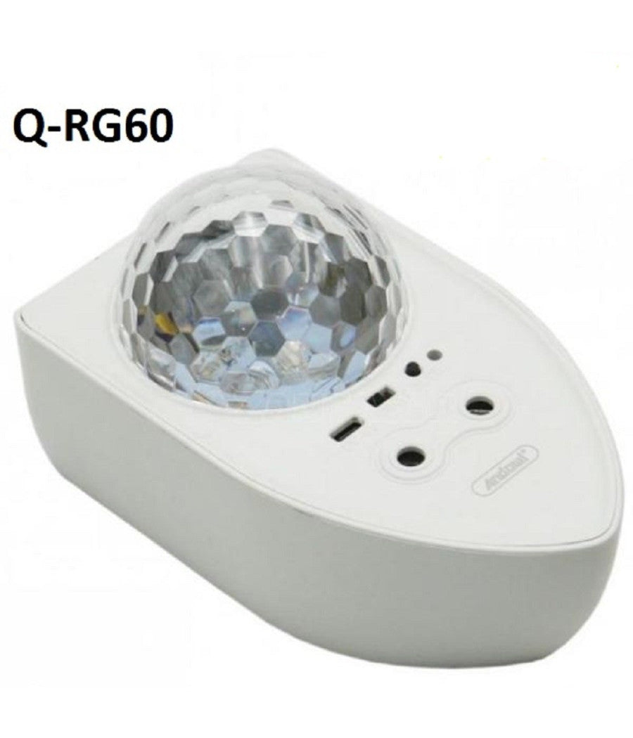 Lampada Proiettore Stella Led Con Telecomando Rgb Q-rg60 Altoparlante Wireless         