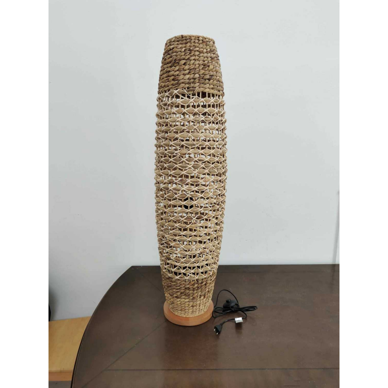 Lampada rattan naturale da terra con attacco cm ø31h119,5