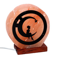 Lampada sale base legno luna con attacco cm18x6,5h21