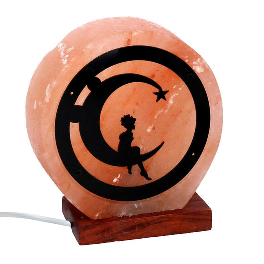 Lampada sale base legno luna con attacco cm18x6,5h21