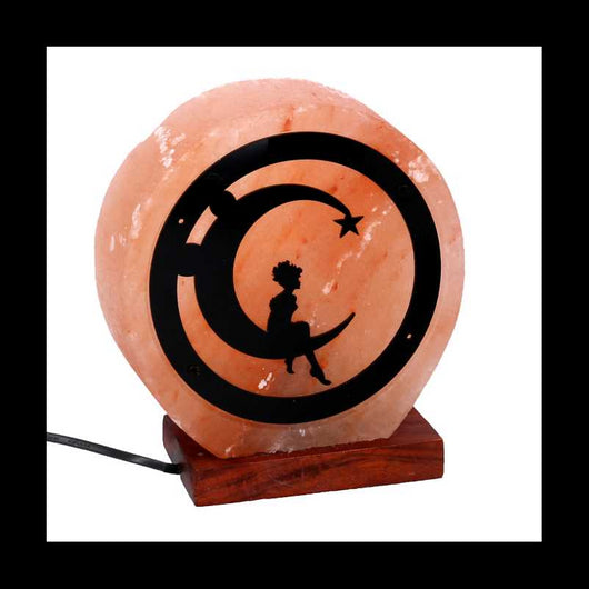 Lampada sale base legno luna con attacco cm18x6,5h21