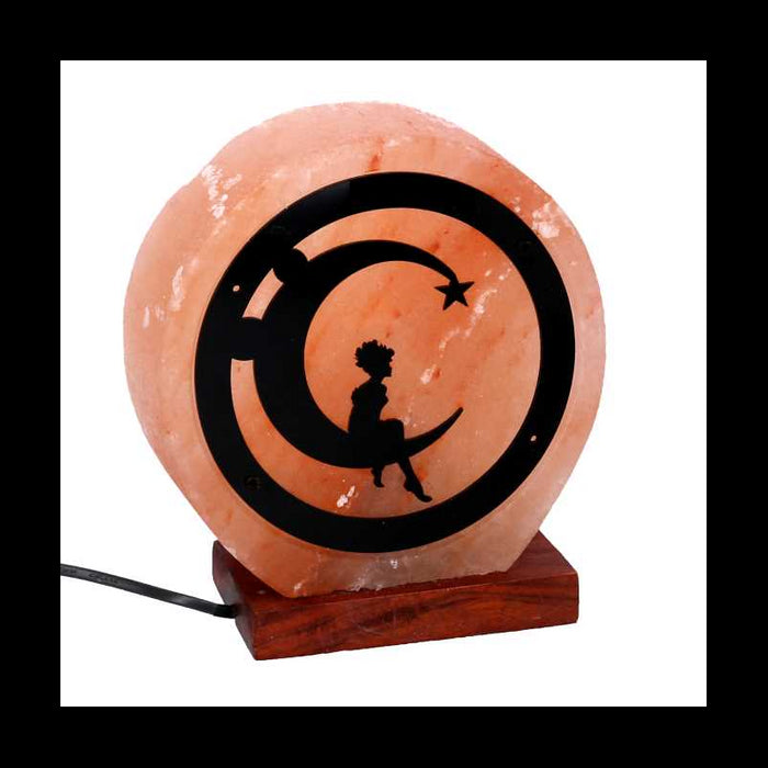 Lampada sale base legno luna con attacco cm18x6,5h21