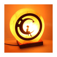 Lampada sale base legno luna con attacco cm18x6,5h21