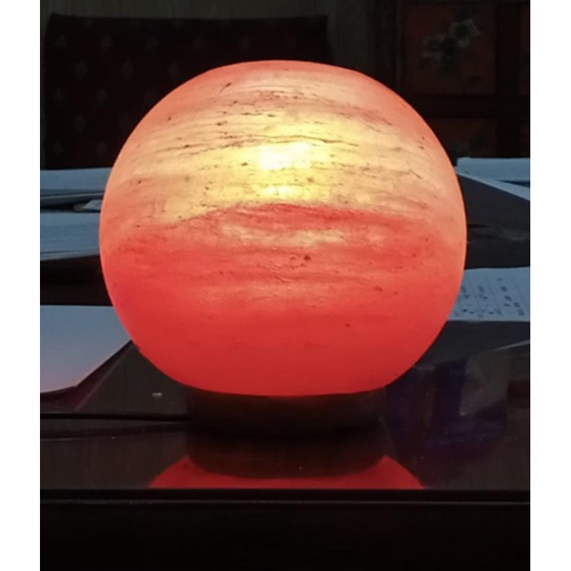 Lampada sale base legno sfera con attacco cmø15h15