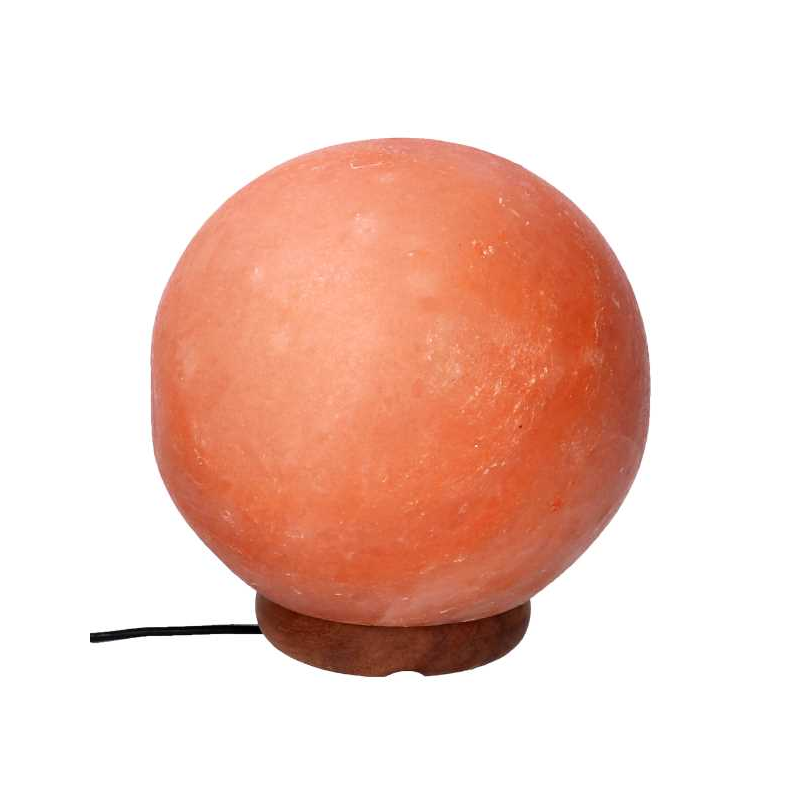 Lampada sale base legno sfera con attacco cmø15h15