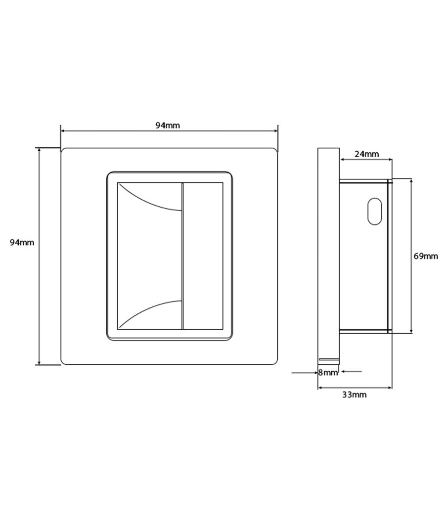 Lampada Segnapasso 1w A Led Da Parete Muro Applique Da Interno 95x95 Luce Calda         