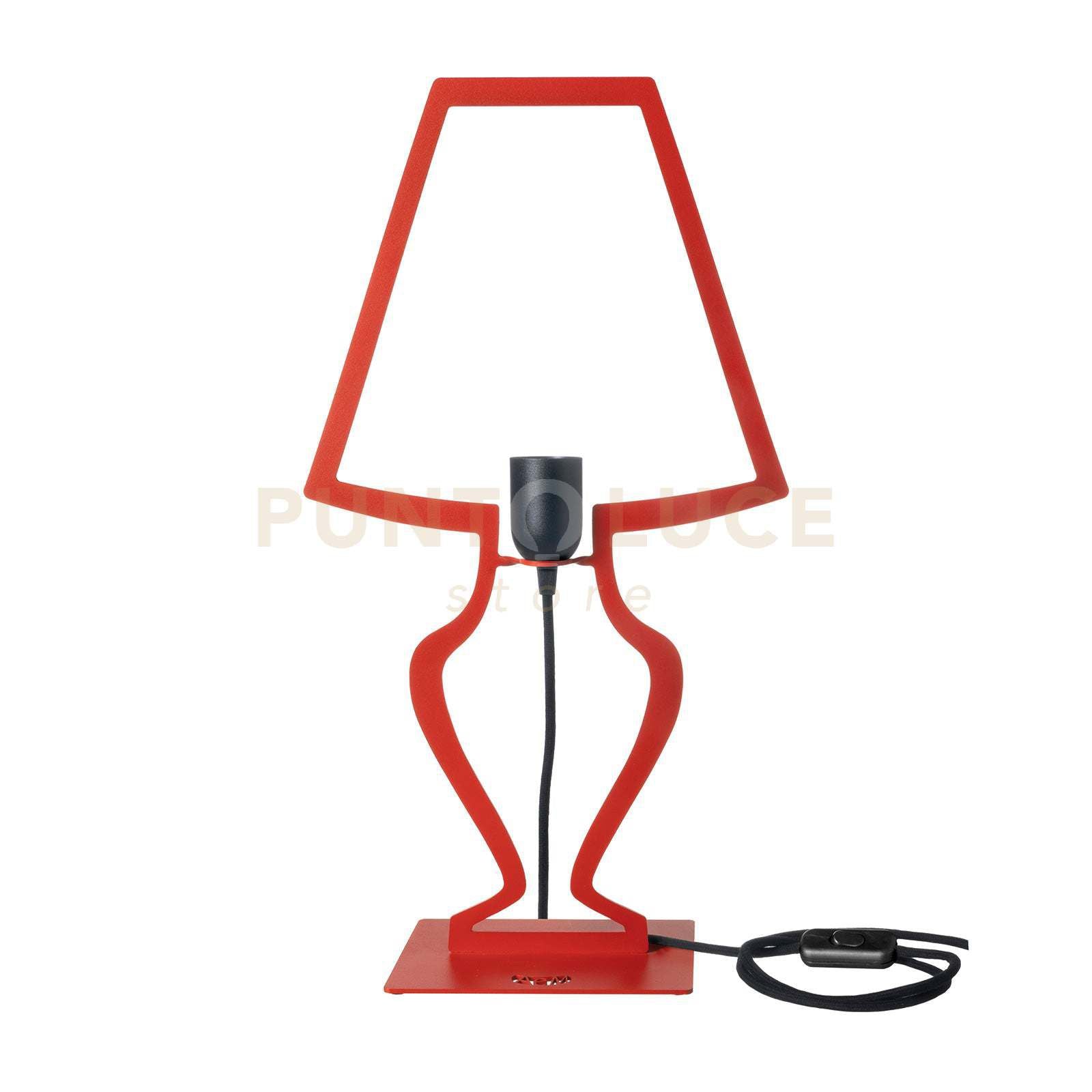 lampada silhouette Rosso in Ferro 30x54cmh 1 luce attacco E27