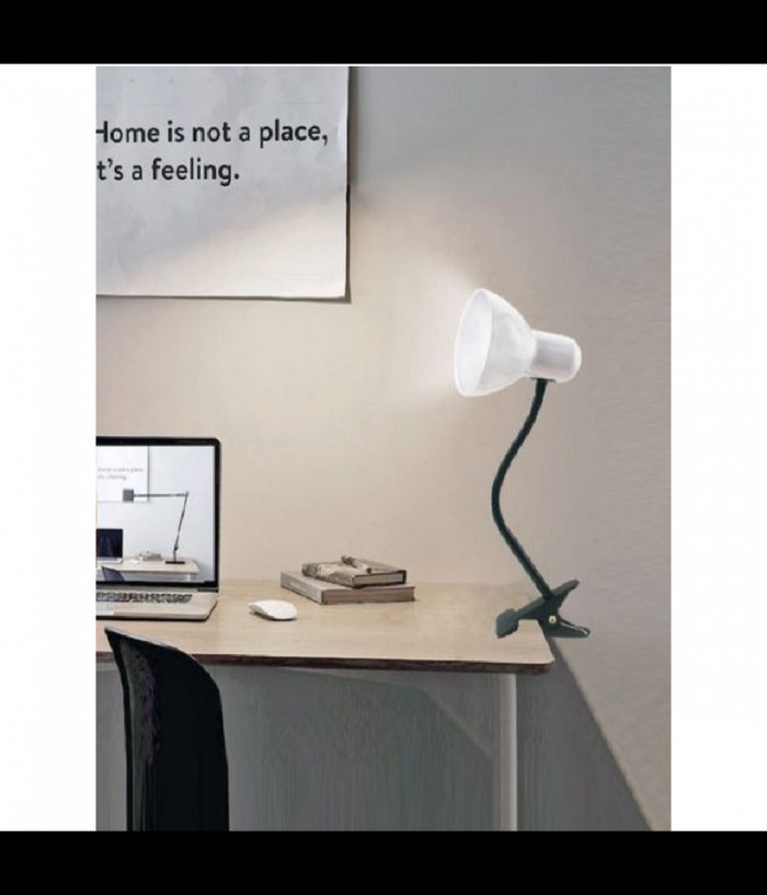 Lampada Snodabile Da Scrivania Luce Tavolo Braccio Flessibile Orientabile Pinza  Bianco       